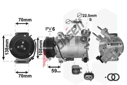 VAN WEZEL Kompresor klimatizace VAW 1800K586, 1800K586