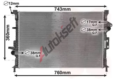 VAN WEZEL Chladič vody VAW 18012711, 18012711 VAN WEZEL Chladič vody VAW 18012711, 18012711