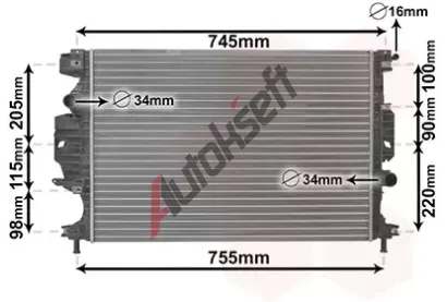 VAN WEZEL Chladič vody VAW 18012713, 18012713 VAN WEZEL Chladič vody VAW 18012713, 18012713