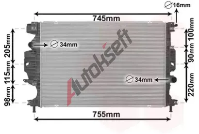VAN WEZEL Chladič vody VAW 18012714, 18012714 VAN WEZEL Chladič vody VAW 18012714, 18012714