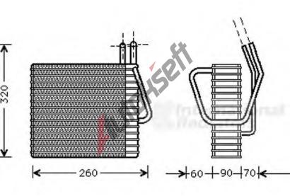 VAN WEZEL Výparník - klimatizace VAW 2100V025, 2100V025 VAN WEZEL Výparník - klimatizace VAW 2100V025, 2100V025