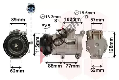 VAN WEZEL Kompresor klimatizace VAW 2700K276, 2700K276