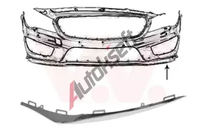 VAN WEZEL Ozdobná / ochranná lišta nárazníku VAW 2937581, 2937581  VAN WEZEL Ozdobná / ochranná lišta nárazníku VAW 2937581, 2937581