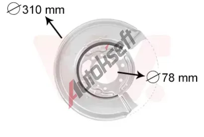VAN WEZEL Ochrann plech proti neistotm brzdovho kotoue VAW 3075374, 3075374
