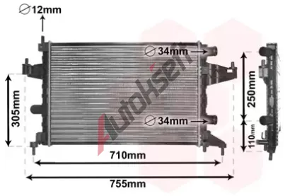 VAN WEZEL Chladi vody VAW 37002303, 37002303