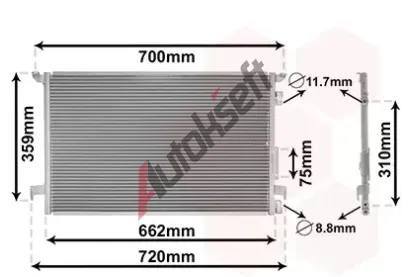 VAN WEZEL Kondenztor - klimatizace VAW 37005333, 37005333