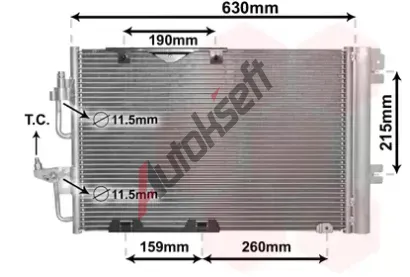 VAN WEZEL Kondenztor - klimatizace VAW 37005367, 37005367