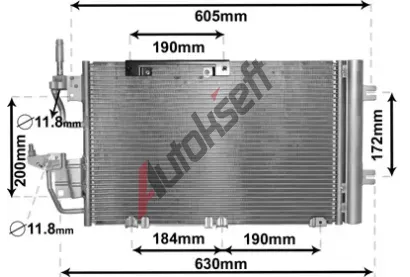 VAN WEZEL Kondenztor - klimatizace VAW 37005454, 37005454