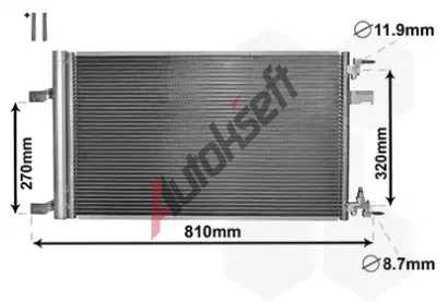 VAN WEZEL Kondenztor - klimatizace VAW 37005499, 37005499