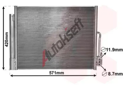 VAN WEZEL Kondenztor - klimatizace VAW 37005560, 37005560