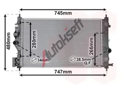VAN WEZEL Chladič vody VAW 37012708, 37012708 VAN WEZEL Chladič vody VAW 37012708, 37012708