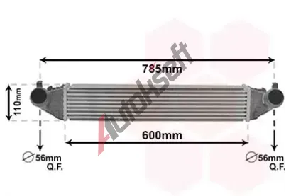 VAN WEZEL Chladič vzduchu intercooler VAW 37014702, 37014702 VAN WEZEL Chladič vzduchu intercooler VAW 37014702, 37014702