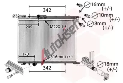 VAN WEZEL Chladi vody VAW 40002300, 40002300