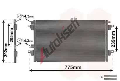 VAN WEZEL Kondenztor - klimatizace VAW 43005280, 43005280