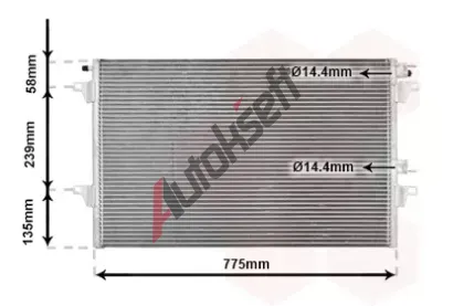 VAN WEZEL Kondenztor - klimatizace VAW 43005297, 43005297