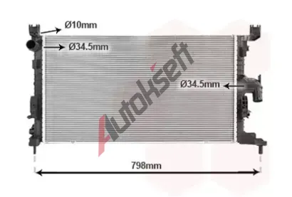 VAN WEZEL Chladič vody VAW 43012731, 43012731 VAN WEZEL Chladič vody VAW 43012731, 43012731