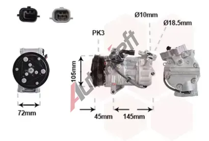 VAN WEZEL Kompresor klimatizace VAW 4301K713, 4301K713 VAN WEZEL Kompresor klimatizace VAW 4301K713, 4301K713