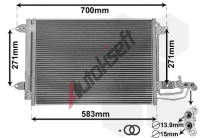 VAN WEZEL Kondenztor - klimatizace VAW 58005209, 58005209