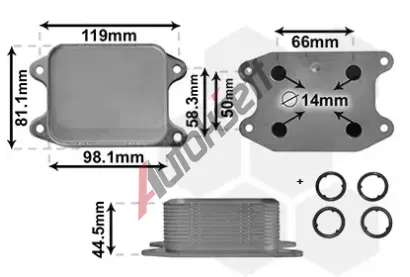 VAN WEZEL Chladi oleje VAW 58013703, 58013703