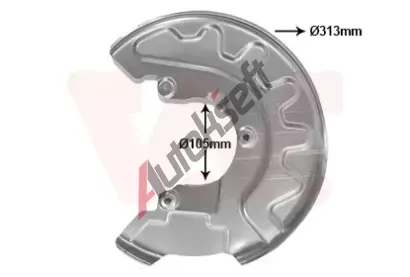 VAN WEZEL Ochrann� plech proti ne�istot�m brzdov�ho kotou�e VAW 7629372, 7629372