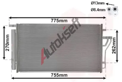 VAN WEZEL Kondenzátor klimatizace VAW 82005279, 82005279 VAN WEZEL Kondenzátor klimatizace VAW 82005279, 82005279
