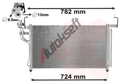 VAN WEZEL Kondenzátor klimatizace VAW 82005315, 82005315 VAN WEZEL Kondenzátor klimatizace VAW 82005315, 82005315