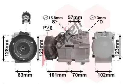 VAN WEZEL Kompresor klimatizace VAW 8200K209, 8200K209