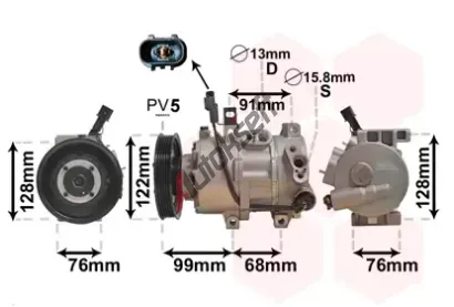 VAN WEZEL Kompresor klimatizace VAW 8200K296, 8200K296 VAN WEZEL Kompresor klimatizace VAW 8200K296, 8200K296