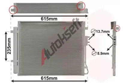 VAN WEZEL Kondenztor klimatizace VAW 82015708, 82015708