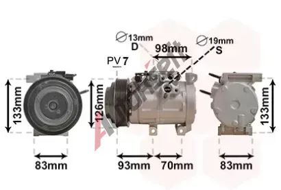VAN WEZEL Kompresor klimatizace VAW 8201K709, 8201K709 VAN WEZEL Kompresor klimatizace VAW 8201K709, 8201K709