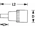 VIGOR Sada estihelnkovch nstrek 1/2''/12.5 mm Screwdriver socket for inside hexagon, 55mm VGR V2103, V2103