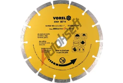 Vorel Kotouč řezný diamantový 180 x 22,2 x 2,2 mm segmentový VRL TO-08714, TO-08714 Vorel Kotouč řezný diamantový 180 x 22,2 x 2,2 mm segmentový VRL TO-08714, TO-08714