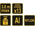 Vorel �eb��k teleskopick� 13 stup�� 3,8 m, nosnost 150kg VRL TO-17702, TO-17702