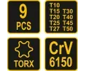 Vorel Sada kl��� TORX "T" 9 ks VRL TO-56639, TO-56639