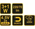 Vorel D�lensk� sv�tilna COB LED 3W 220lm VRL TO-82733, TO-82733