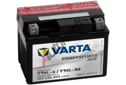 VARTA 3Ah P, s.p.40A, POWERSPORTS AGM VT 503014, VT 503014003A514