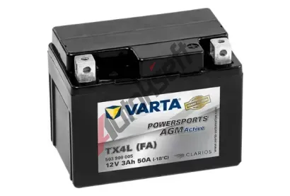 VARTA 3Ah P, s.p. 50A, POWERSPORTS AGM, 12V, 113x70x87 VT 503909005A512, 503909005A512