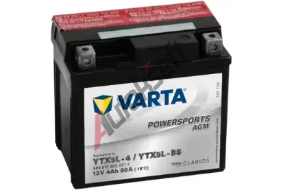 VARTA 4Ah P, s.p.80A, POWERSPORTS AGM, 12V, 114x71x106 VT 504012, VT 504012003A514