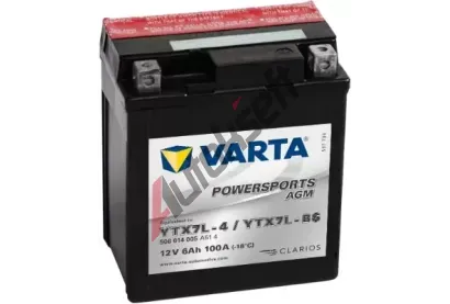 VARTA 6Ah P, s.p.100A, POWERSPORTS AGM, 12V, 114x71x131 VT 506014, VT 506014005A514