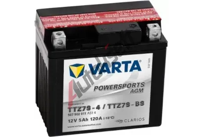 VARTA 5Ah P, s.p.120A, POWERSPORTS AGM, 12V, 113x70x105 VT 507902, VT 507902011A514