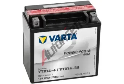 VARTA 12Ah L, s.p.200A, POWERSPORTS AGM, 12V, 152x88x147 VT 512014, VT 512014010A514