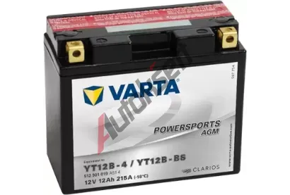 VARTA 12Ah L, s.p.215A, POWERSPORTS AGM, 12V, 151x70x131 VT 512901, VT 512901019A514