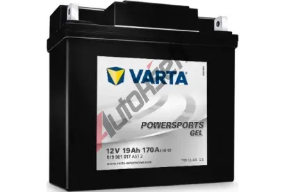 VARTA 19Ah P, s.p.170A, POWERSPORTS GEL, 12V, 186x82x173 VT 519901, VT 519901017A512