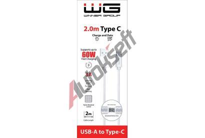 Winner Group Datov kabel USB-A_type-C, 3 A, bl, 2 m WG 10168, 10168