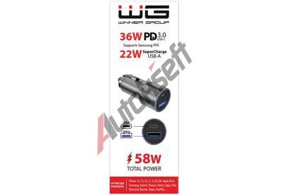 Winner Group Nabjeka, USB-A_type-C, rychlonabjen_PD, 22W_36W WG 11267, 11267