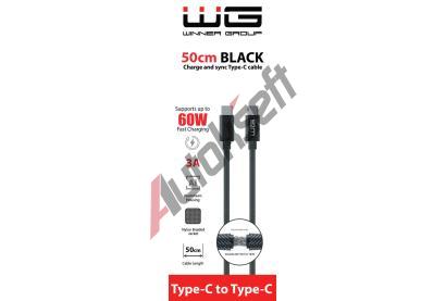 Winner Group Datov kabel type-C_type-C, 3 A, ern, 50 cm WG 11465, 11465