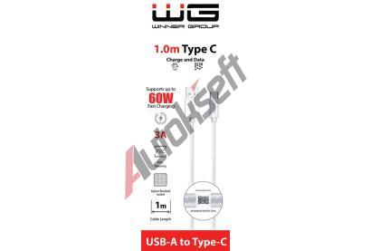 Winner Group Datov kabel USB-A_type-C, 3 A, bl, 100 cm WG 5674, 5674