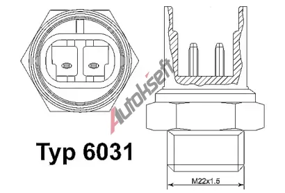 WAHLER Teplotní spínač - větrák chladiče WH 6031.92D, 6031.92D WAHLER Teplotní spínač - větrák chladiče WH 6031.92D, 6031.92D