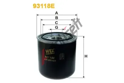WIX FILTERS Vysouec patrona vzduchu pneumatickho systmu WXF 93118E, 93118E