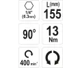 YATO �hlov� adapt�r 155mm, 1/4' YTO YT-04631, YT-04631